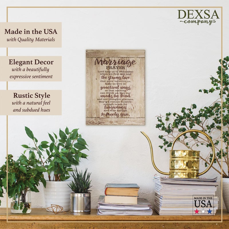 DEXSA Marriage Prayer Wood Plaque - Made in the USA - 11.75"x15" - Classy Frame Wall Hanging Decoration | Lord, Help us to Remember When we First met | Christian Family Religious Home Decor Saying - Image 4